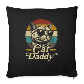 Cat Daddy Vintage 80s Style Cat Retro - Sofa pillowcase 17,3'' x 17,3'' (45 x 45 cm) - black - Front