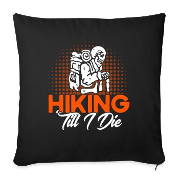 Hiking Backpacking Gift - Housse de coussin décorative 45 x 45 cm - noir - Devant