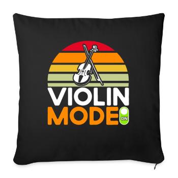 Violon jouant du violon Orchestre Cadeau - Housse de coussin décorative 45 x 45 cm - noir - Devant