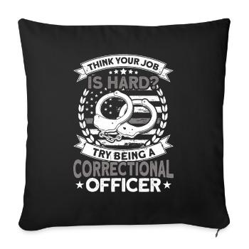 Gardien de prison Gardien de prison - Housse de coussin décorative 45 x 45 cm - noir - Devant