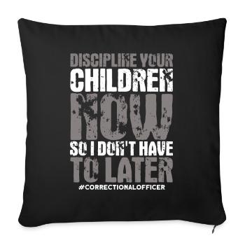 Gardien de prison Gardien de prison Gardien de prison - Housse de coussin décorative 45 x 45 cm - noir - Devant