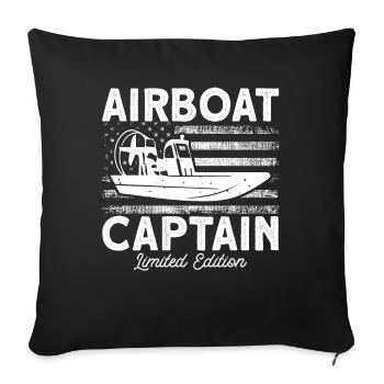 Capitaine de bateau à air Cadeau de capitaine d’hydroglisseur - Housse de coussin décorative 45 x 45 cm - noir - Devant