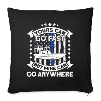 Airboat Racing Airboat Capitaine de bateau cadeau - Housse de coussin décorative 45 x 45 cm - noir - Devant