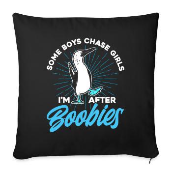 Birdwatcher Seabird Boobie Cadeau - Housse de coussin décorative 45 x 45 cm - noir - Devant