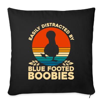 Seabird Blue-footed Gannet Birdwatcher Cadeau - Housse de coussin décorative 45 x 45 cm - noir - Devant