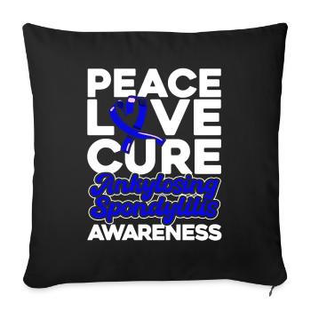 Spondylitis ankylosans Bewusstsein Blaue Schleife - Sofakissenbezug 45 x 45 cm - Schwarz - Vorne