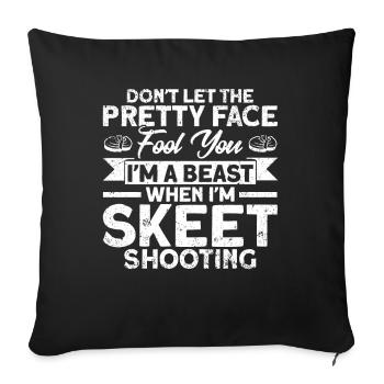 Shooting Club Clay Pigeon Shooting Falling Shooting Gesch - Sofa pillowcase 17,3'' x 17,3'' (45 x 45 cm) - black - Front