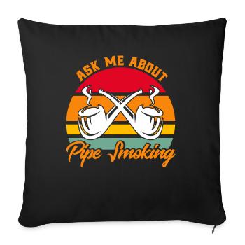 Pipe fumer pipe amateurs de tabac à pipe gesc - Housse de coussin décorative 45 x 45 cm - noir - Devant