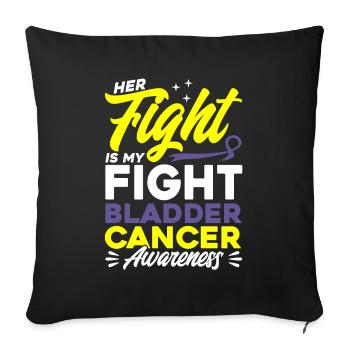 Bladder cancer survivor bladder cancer under - Sofa pillowcase 17,3'' x 17,3'' (45 x 45 cm) - black - Front