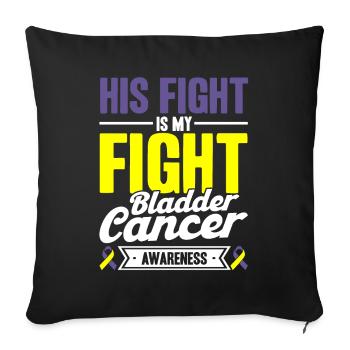 bladder cancer consciousness bladder cancer under - Sofa pillowcase 17,3'' x 17,3'' (45 x 45 cm) - black - Front