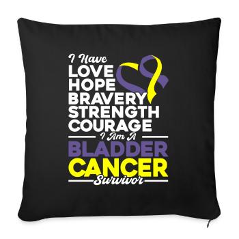 bladder cancer consciousness bladder cancer - Sofa pillowcase 17,3'' x 17,3'' (45 x 45 cm) - black - Front