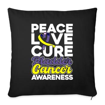 Bladder Cancer Awareness Purple Loop Bladder - Sofa pillowcase 17,3'' x 17,3'' (45 x 45 cm) - black - Front