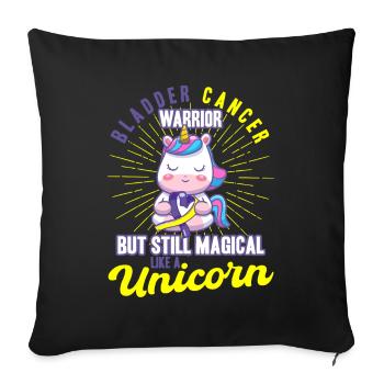 Bladder Cancer Support Bladder Cancer Bewu - Sofa pillowcase 17,3'' x 17,3'' (45 x 45 cm) - black - Front