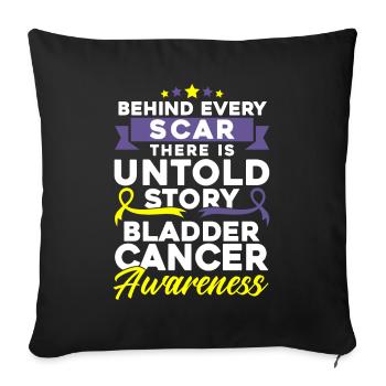 Bladder Cancer Fighter Bladder Cancer Survivor - Sofa pillowcase 17,3'' x 17,3'' (45 x 45 cm) - black - Front