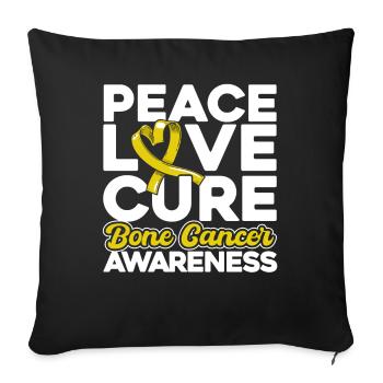 Sensibilisation au cancer des os Ruban jaune Bone Crede - Housse de coussin décorative 45 x 45 cm - noir - Devant