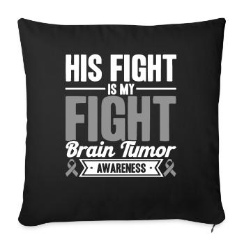 Conscience des tumeurs cérébrales Soutien des tumeurs cérébrales Cerveau - Housse de coussin décorative 45 x 45 cm - noir - Devant