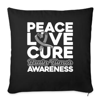 Conscience des tumeurs cérébrales Exercice de tumeur cérébrale en boucle grise - Housse de coussin décorative 45 x 45 cm - noir - Devant