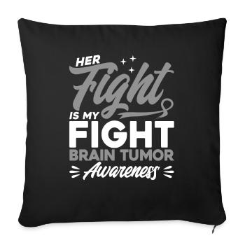 Survivant d’une tumeur cérébrale Soutien aux tumeurs cérébrales Hir - Housse de coussin décorative 45 x 45 cm - noir - Devant