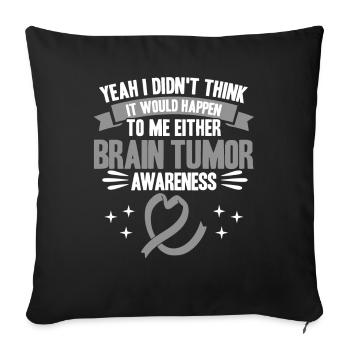 Combattant contre les tumeurs cérébrales Sensibilisation aux tumeurs cérébrales Tumeurs cérébrales - Housse de coussin décorative 45 x 45 cm - noir - Devant