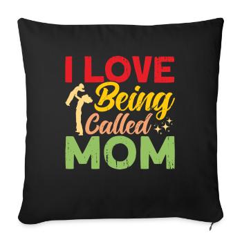 Mom Matching Family Grandmother Gift - Sofa pillowcase 17,3'' x 17,3'' (45 x 45 cm) - black - Front