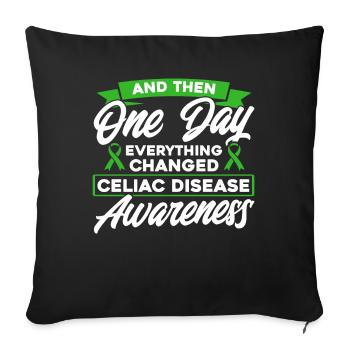 Celiac Disease Support Celiac Fighter Celiac Disease B - Sofa pillowcase 17,3'' x 17,3'' (45 x 45 cm) - black - Front