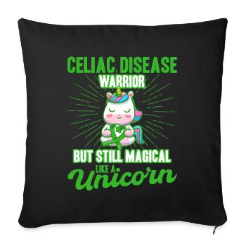 Celiac Disease Support Celiac Disease Awareness Greens - Sofa pillowcase 17,3'' x 17,3'' (45 x 45 cm) - black - Front
