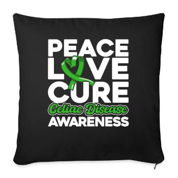Celiac Awareness Green Ribbon Celiac Disease Überl - Sofa pillowcase 17,3'' x 17,3'' (45 x 45 cm) - black - Front