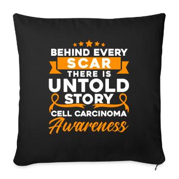 Cell Carcinoma Fighter Cell Carcinoma Survivor Cell - Sofa pillowcase 17,3'' x 17,3'' (45 x 45 cm) - black - Front