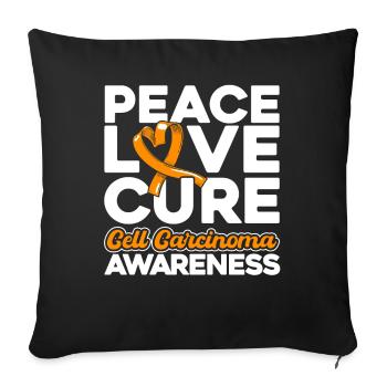 cell carcinoma awareness orange loop cell carzi - Sofa pillowcase 17,3'' x 17,3'' (45 x 45 cm) - black - Front