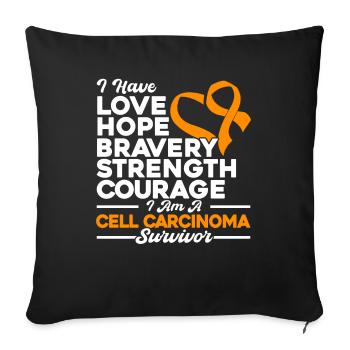 Cell Carcinoma Awareness Cell Carcinoma Survivor - Sofa pillowcase 17,3'' x 17,3'' (45 x 45 cm) - black - Front