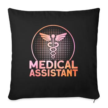 Faculté de médecine Assistant médical AMC G - Housse de coussin décorative 45 x 45 cm - noir - Devant