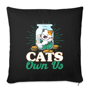 Chat Dictons Chat Chat Amoureux Cadeau - Housse de coussin décorative 45 x 45 cm - noir - Devant