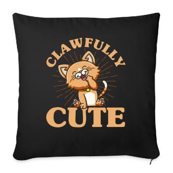 Chats amoureux chats parents chats dictons - Housse de coussin décorative 45 x 45 cm - noir - Devant