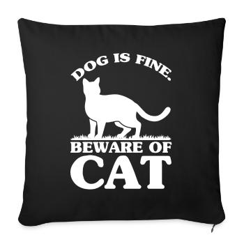 Chat Parents Chat Chats Dictons Cadeau - Housse de coussin décorative 45 x 45 cm - noir - Devant