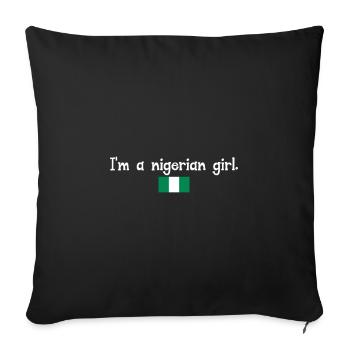 Je suis une fille nigériane - Housse de coussin décorative 45 x 45 cm - noir - Devant