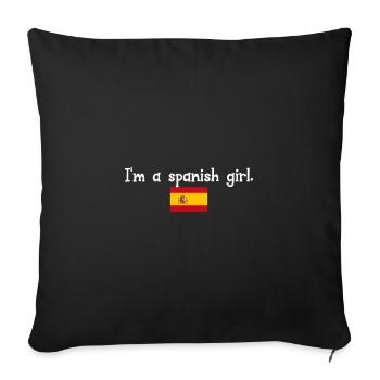 Je suis une fille espagnole - Housse de coussin décorative 45 x 45 cm - noir - Devant