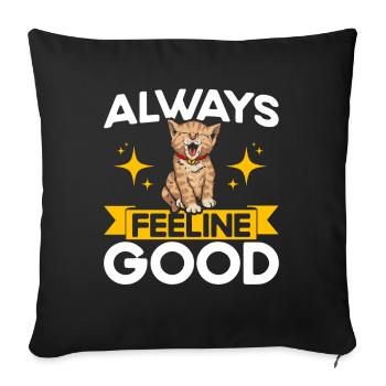 Chat Dictons Chat Chat Amoureux Cadeau - Housse de coussin décorative 45 x 45 cm - noir - Devant