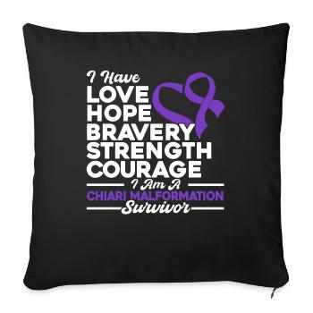 Chiari Malformation Awareness Chiari Malformatio - Housse de coussin décorative 45 x 45 cm - noir - Devant