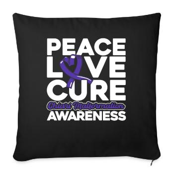 Chiari Malformation Conscience Violet Arc - Housse de coussin décorative 45 x 45 cm - noir - Devant