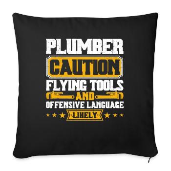 Méfiez-vous des outils volants et jurons Kle - Housse de coussin décorative 45 x 45 cm - noir - Devant