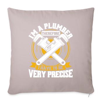 Je suis plombier, donc je dois être très précis - Housse de coussin décorative 45 x 45 cm - taupe clair - Devant