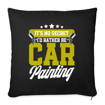 Je préfère peindre des voitures peinture de voiture Ge - Housse de coussin décorative 45 x 45 cm - noir - Devant