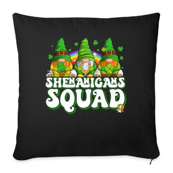 St Patrick's Day Ireland Elves Gnome - Sofa pillowcase 17,3'' x 17,3'' (45 x 45 cm) - black - Front