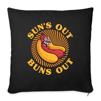 Sun is out of bun Hot Dog Gift - Sofa pillowcase 17,3'' x 17,3'' (45 x 45 cm) - black - Front