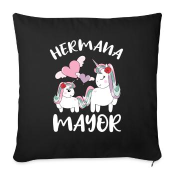Niñas Dulce Unicornio Chica Futura Hermana Mayor - Sofa pillowcase 17,3'' x 17,3'' (45 x 45 cm) - black - Front