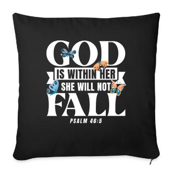 Bible Verse Inspirational Jesus God Gift - Sofa pillowcase 17,3'' x 17,3'' (45 x 45 cm) - black - Front