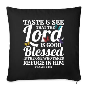 Jesus God Bible Verse Inspiring Gift - Sofa pillowcase 17,3'' x 17,3'' (45 x 45 cm) - black - Front