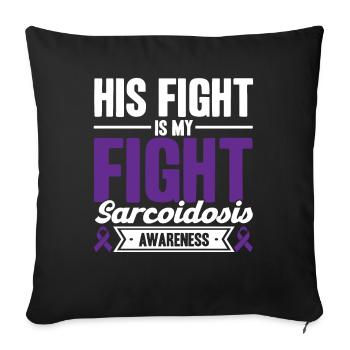 Sarcoïdose Sensibilisation Sarcoïdose Soutien SA - Housse de coussin décorative 45 x 45 cm - noir - Devant