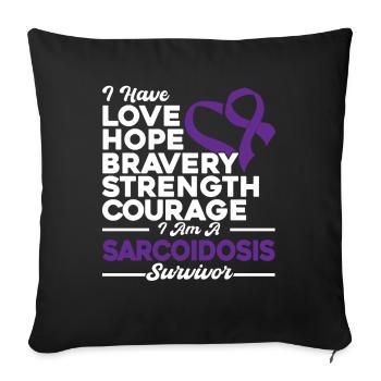 Sensibilisation à la sarcoïdose Survivant de la sarcoïdose Lil - Housse de coussin décorative 45 x 45 cm - noir - Devant