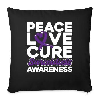 Sarcoïdose Sensibilisation à la boucle violette Sarcoïdose - Housse de coussin décorative 45 x 45 cm - noir - Devant